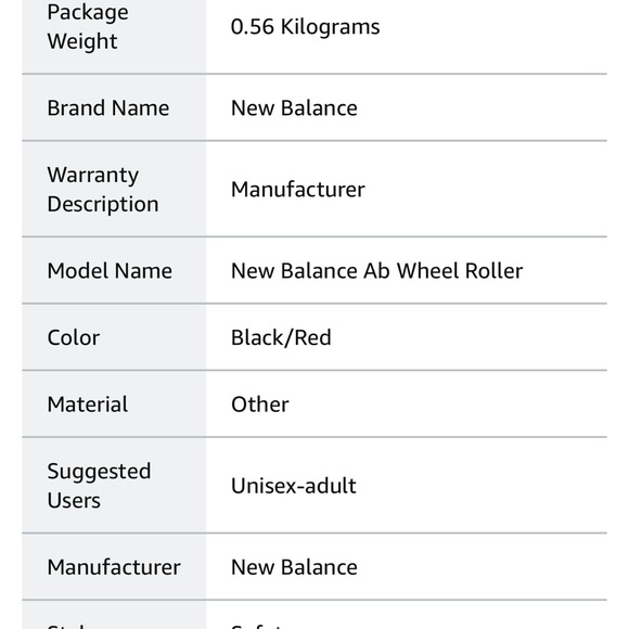 New Balance® Ab Wheel LAO63936RD NEW - Picture 5 of 6
